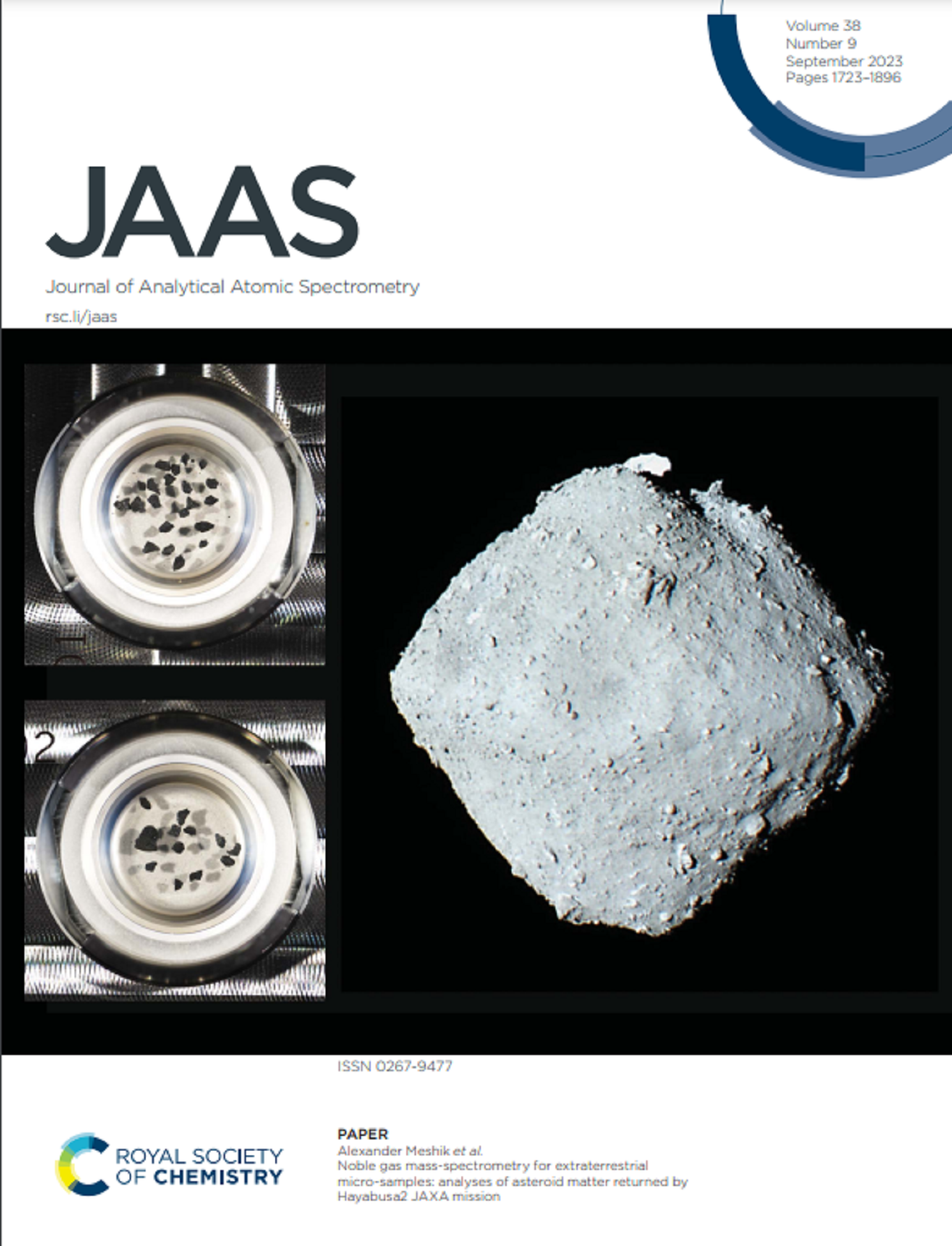 Cover of Journal of Analytical Astronomical Spectrometry, September 2023