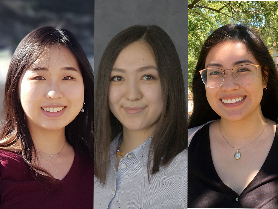 Images of new graduate students Ye Jin Han, Meruyert Iskakova, and Nicole Rodriguez