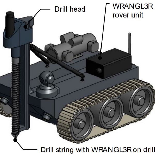 WRANGL3R: Rover-mounted drill sensor for water resource survey on the Moon