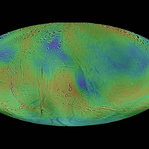 New global topographic map unveils unique distortions on Enceladus