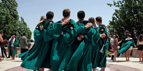 Students in graduation gowns at Brookings