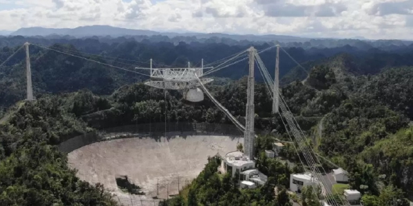 Arecibo Observatory's 305-meter telescope in November of 2020. Credit: University of Central Florida