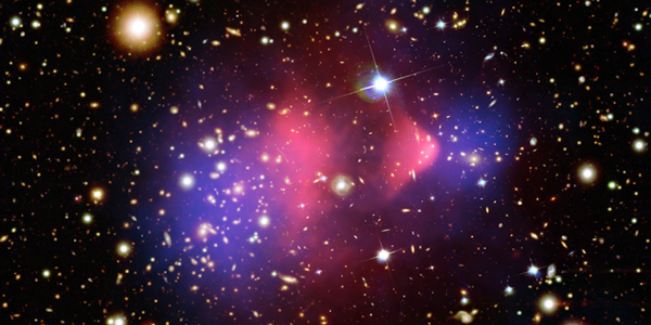 Image of The Bullet Cluster - two colliding galaxies