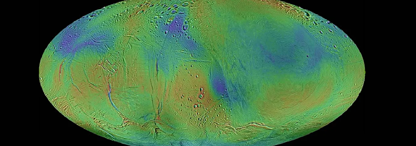 New global topographic map unveils unique distortions on Enceladus