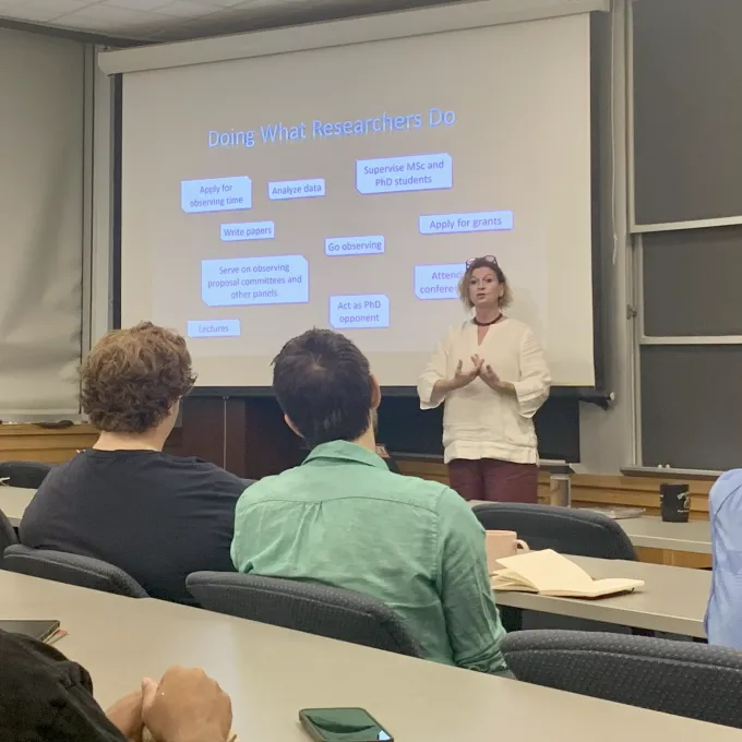 Astronomer Diana Hannikainen discusses using science communication to make astronomy accessible. (Bri Nitsberg | Managing Photo Editor)